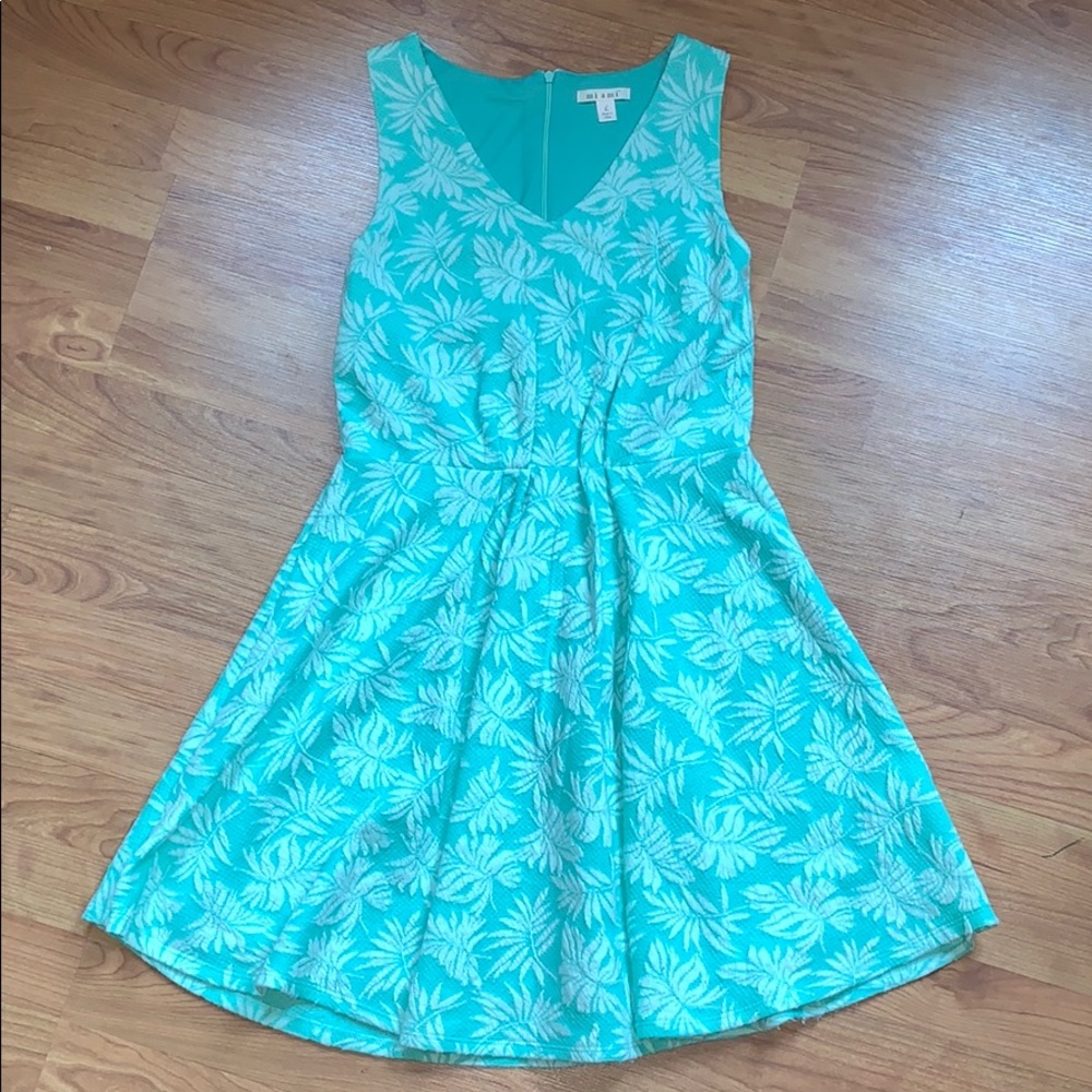 Teal Floral Mini Dress